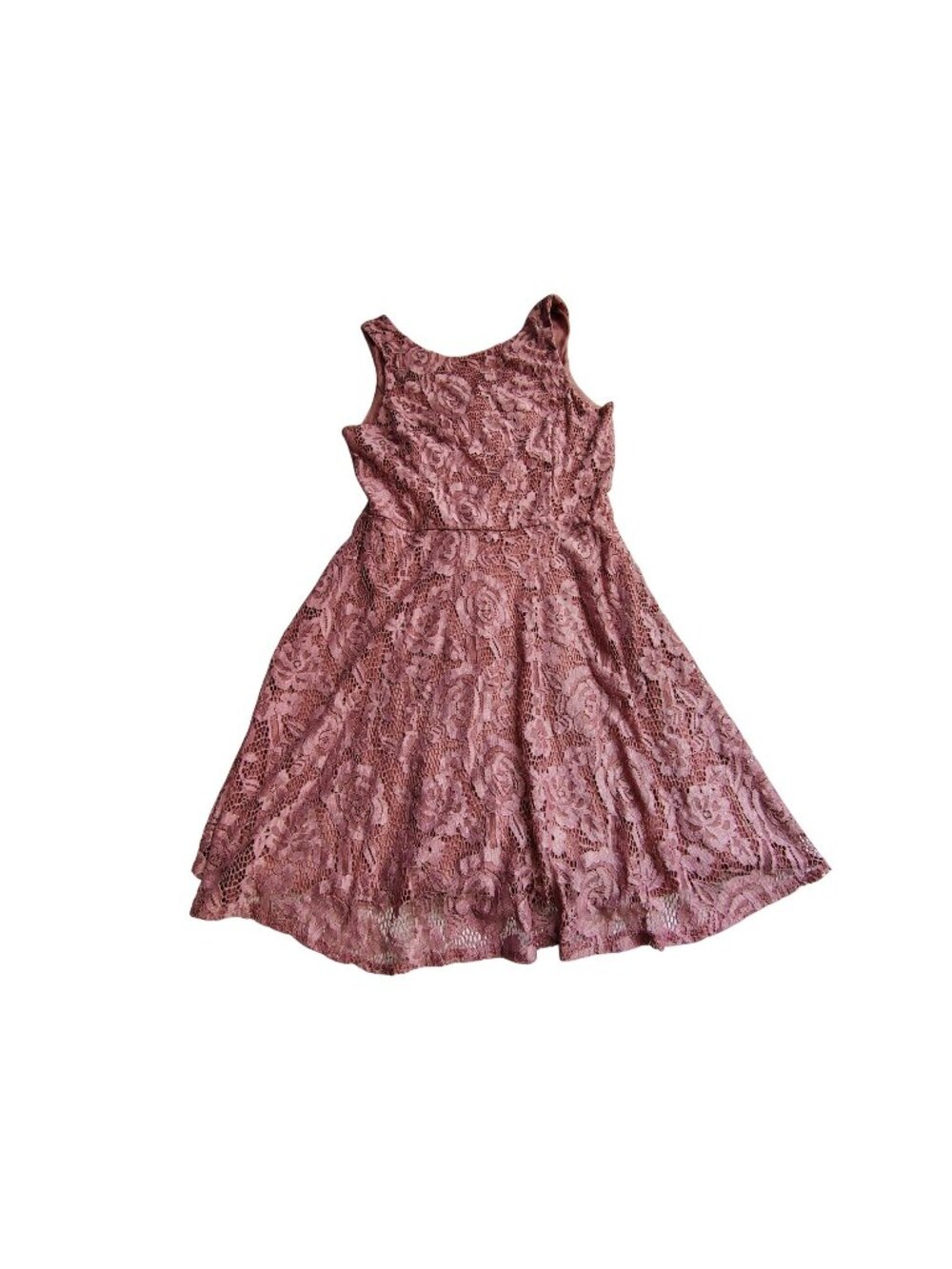 Speechless  Womens Sleeveless Mauve Lace Dress With Lining & Back Zipper Size L